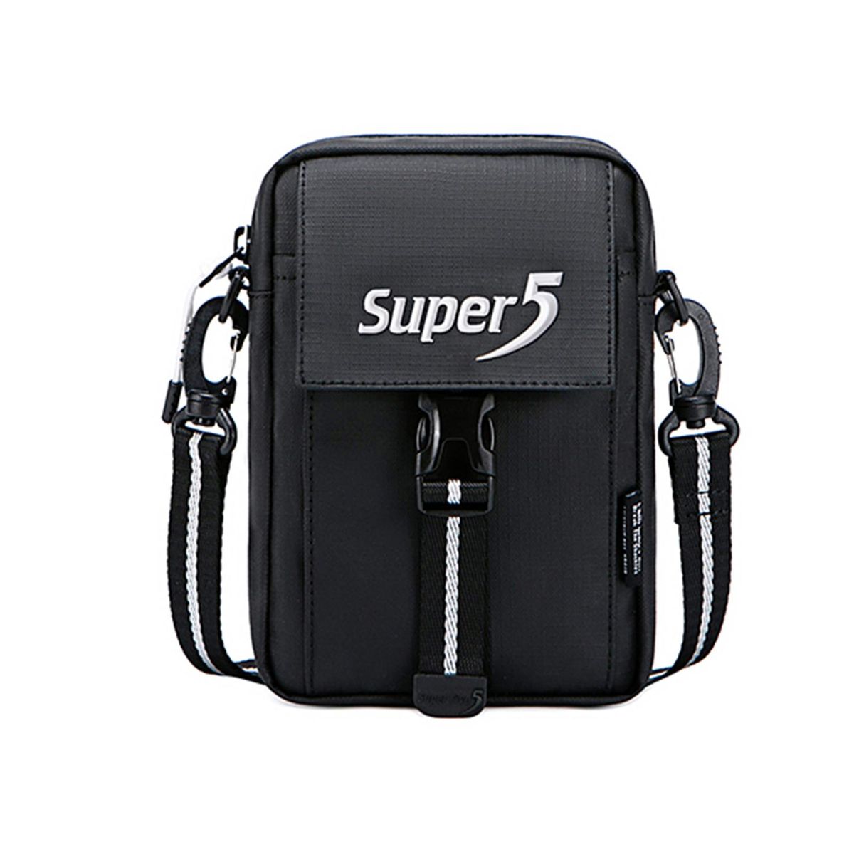 Women Men Mini Crossbody Bag with Pocket Letter Stripe Pattern Zip Handbags Multipurpose Mini Shoulder Bag Purse Pouch Bag