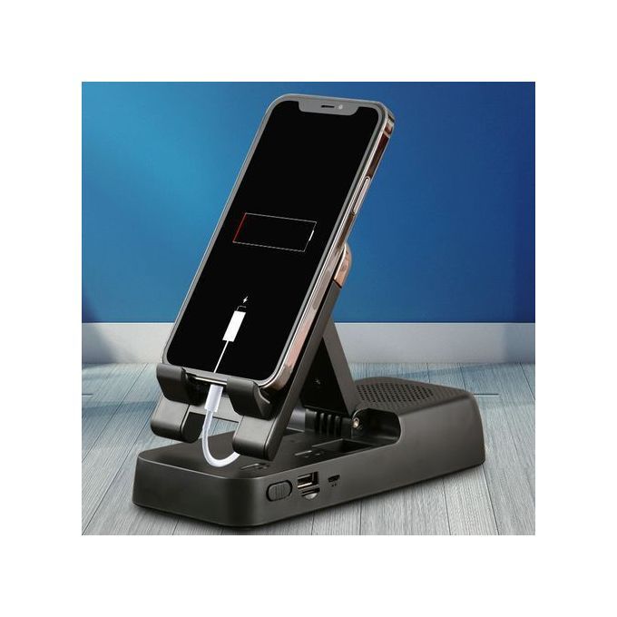 Phone Holder With Power Bank & Bluetooth Speaker Desktop