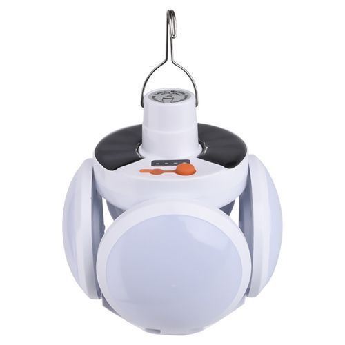 Foldable Rechargeable Solar Powered Bulb Light Camping-White