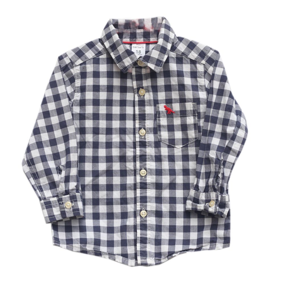 Boy's  Plaid Shirt - Blue/White