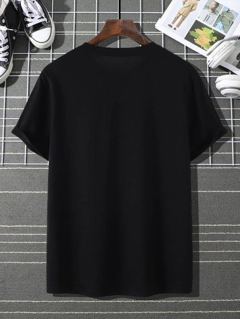 Black Oversize T-shirt,polo And Round  Neck