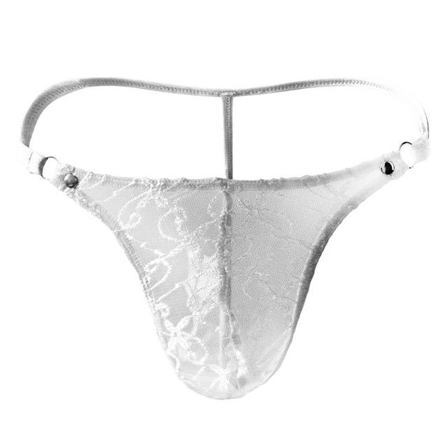 Men Solid Low Waist Panties Sissy Tanga Hombre