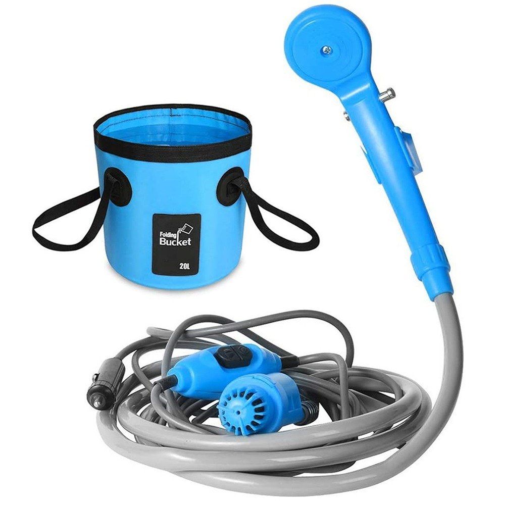 Camping Shower 12V Electric Outdoor Shower Folding Bucket