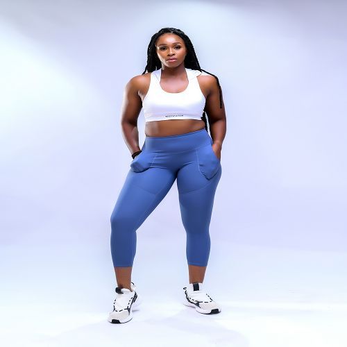 Nola Leggings With Side Pockets - Blue