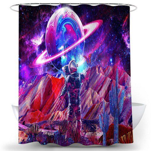 Planet Graphic Shower Curtain TYPE 12 180 X 200 Cm