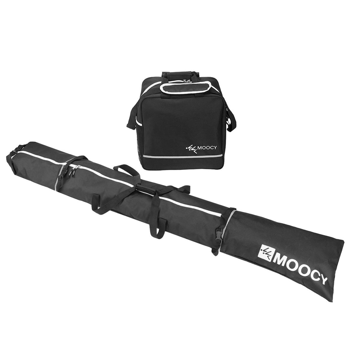 Skis and Boot Bag Combo Portable Skis Storage Bag Padded Waterproof Ski Travel Bags Large Capacity Boots Clothing Holder Organizer Fit Skis Up to 200 cm and Boots Up to US Size 13