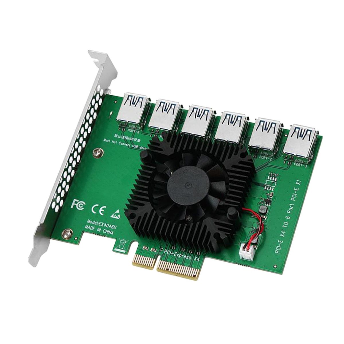 1 To 6 -E Expansion Card SuperSpeed Extender For Bitcoin Miner