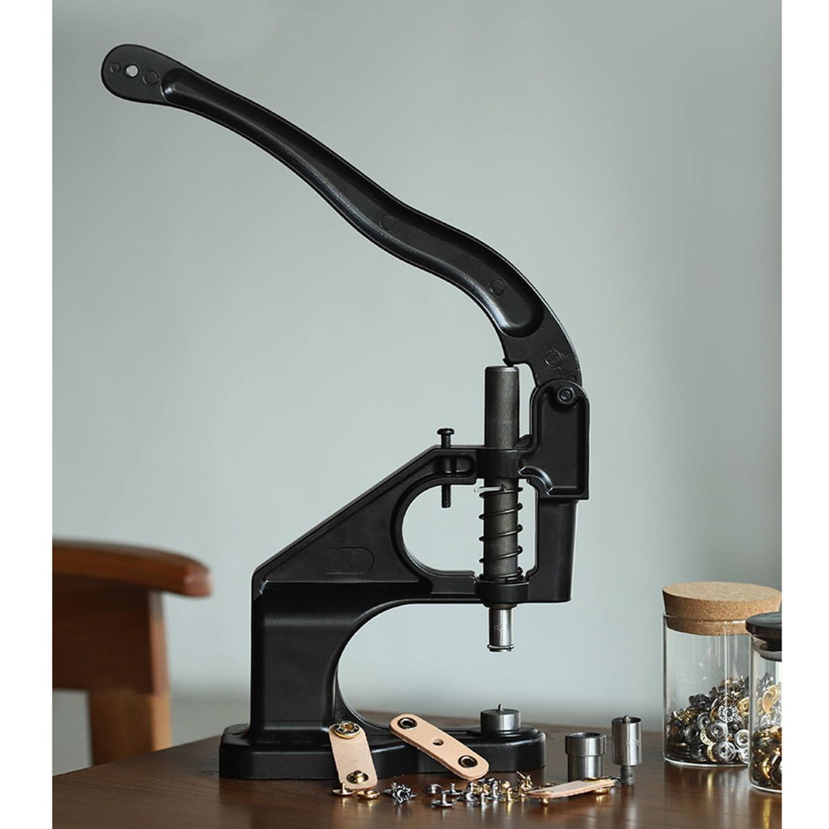 Grommet Eyelet Machine Hand Snap Button Press Tool For Rivet Black