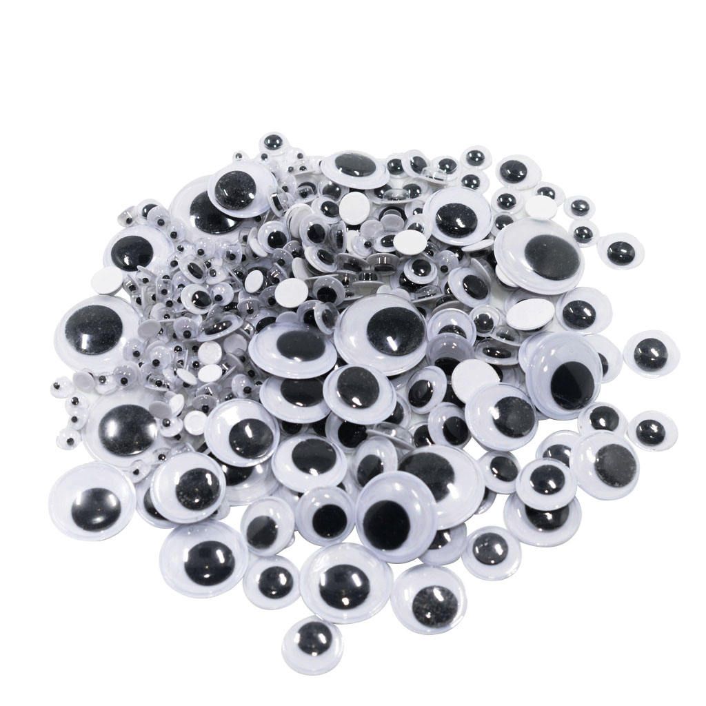 30 Black And Sticky Wiggly Eyes Assorted Size For DIY