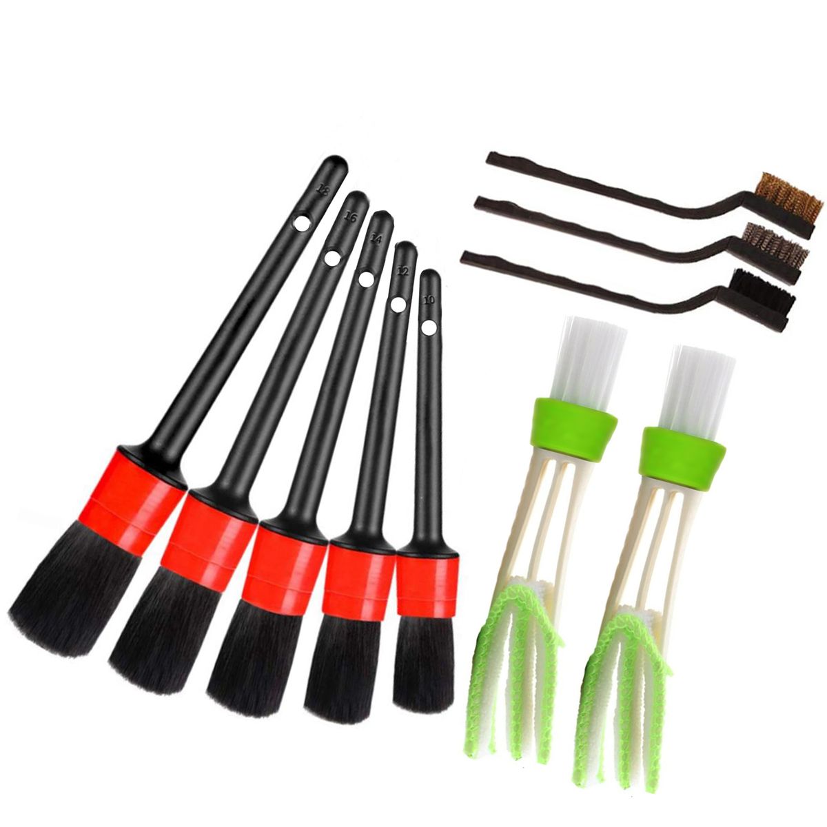 10 PCS Auto Detailing Brush Set For Cleaning Wheels,