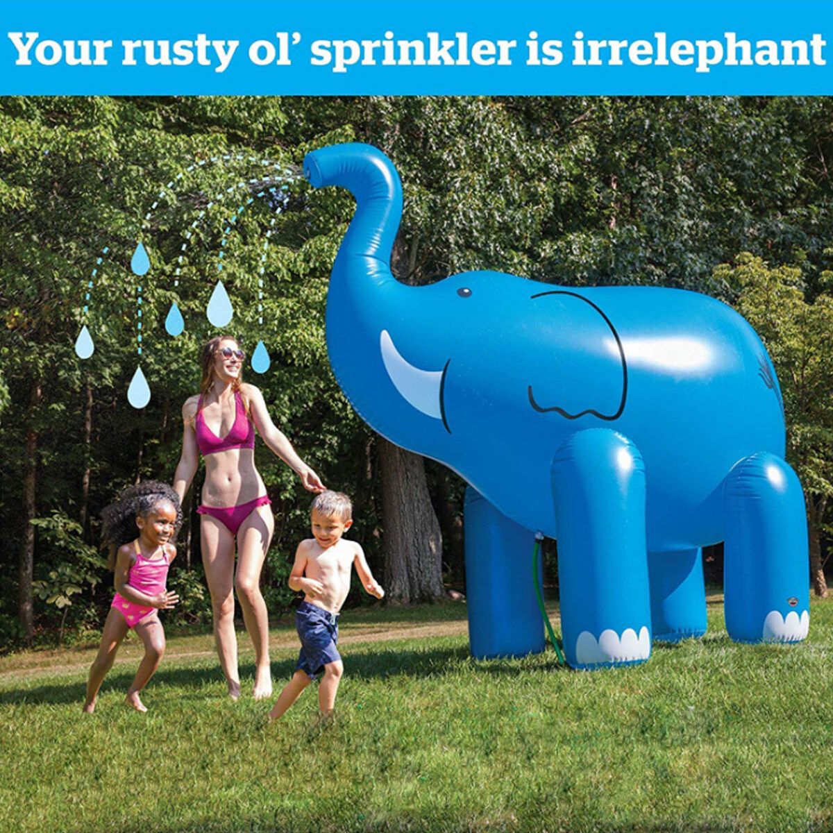 Elephant Sprinkler, Inflatable Elephant Water Toys Outdoor Inflatable Ginormous Elephant Yard Sprinkler For Kids Blue
