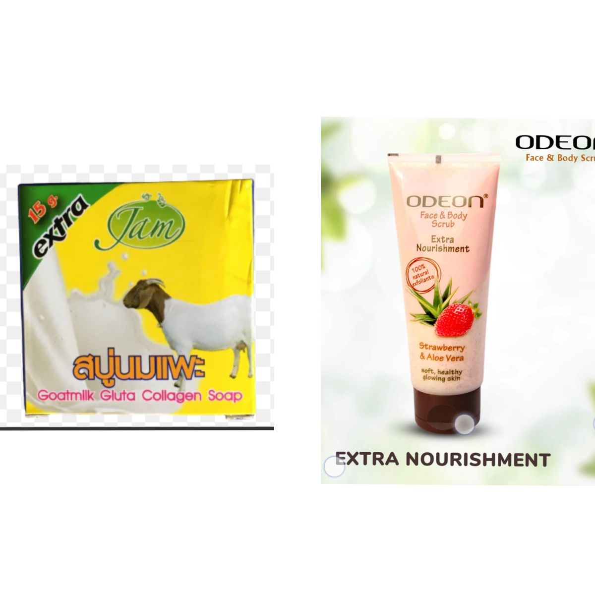 Jam Goat Milk Gluta Collagen Soap + Odeon Face Scrub