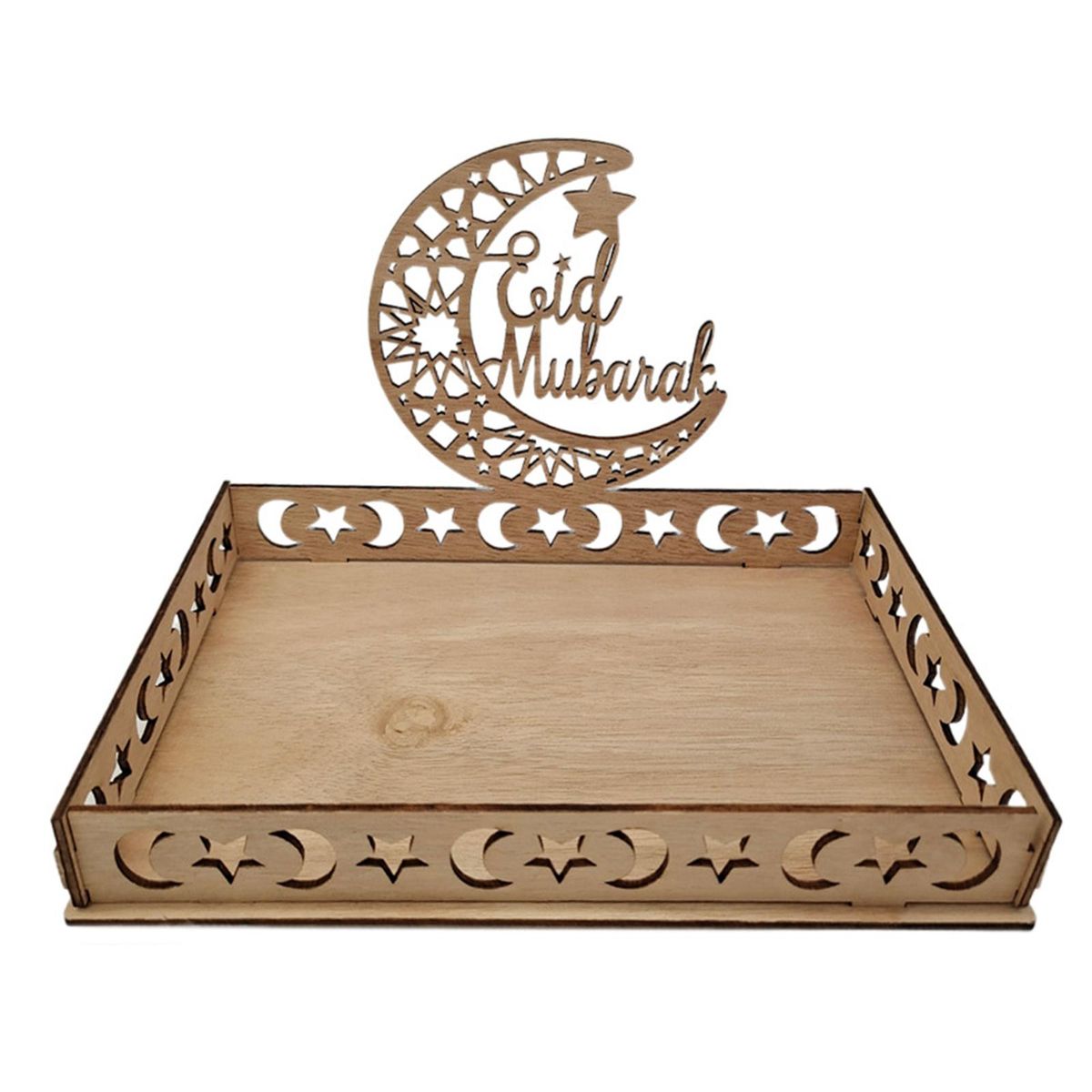 2 Pieces Wooden Eid Serving Tray Eid Tray Organizer Food