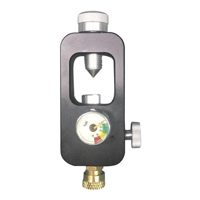 Metal Diving Oxygen Cylinder Air Tank Refill Regulator Black_Gauge_A