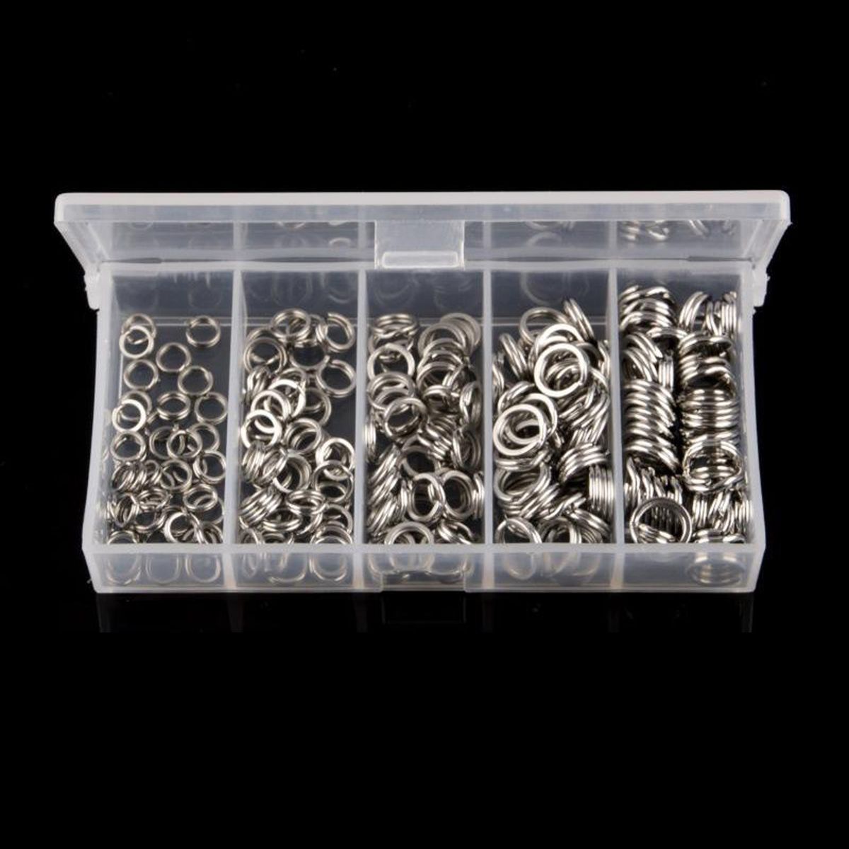 200Pcs  Split Rings Stainless Steel  Connectors Set High
