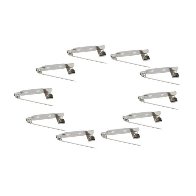 10Pcs 25mm BROOCH BACKS Findings Beads BAR PINS Badge Base Safety