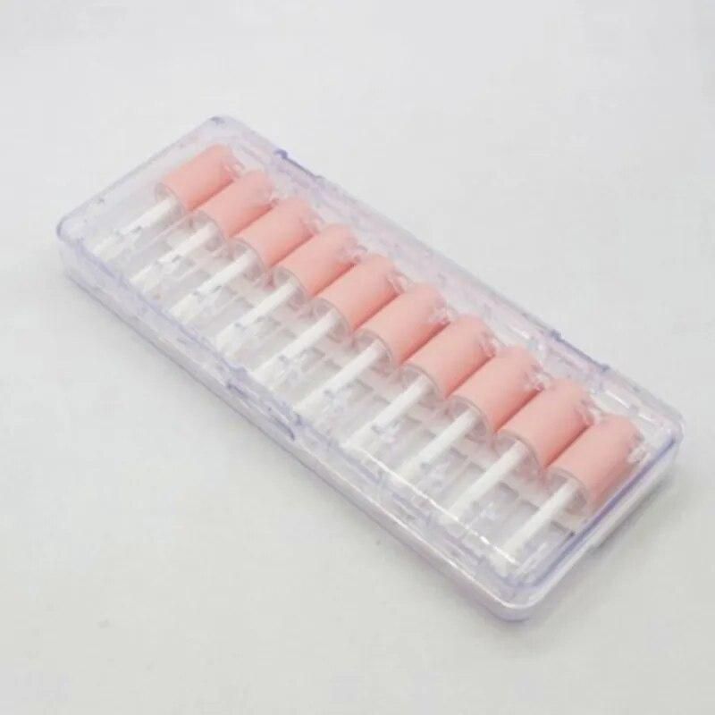 10pcs 4ml Lip Gloss Empty Plastic Tubes Exquisite Mini Clear Lipgloss Packaging Container With Pink Matte Lid New Arrival 2023