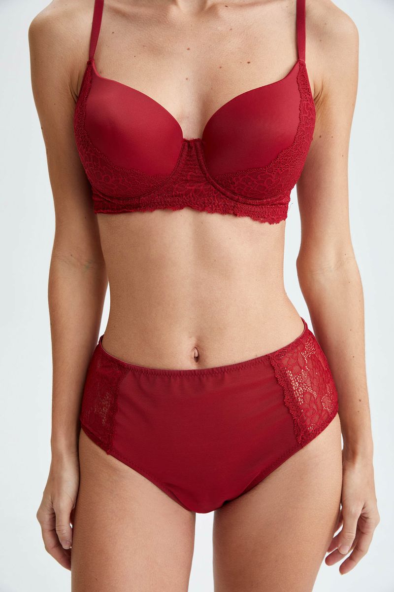Woman Casual Brief Underwear Slip - Bordeaux