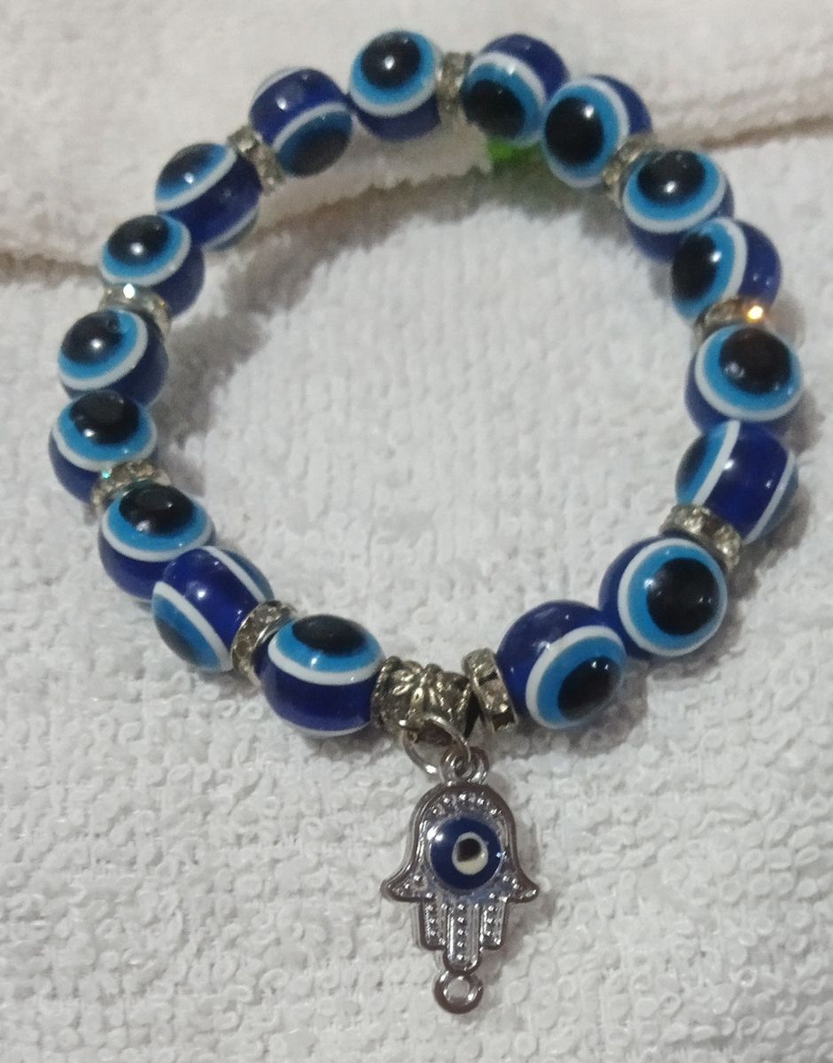 BLUE EYE BRACELET WITH HAND OF HAMSA