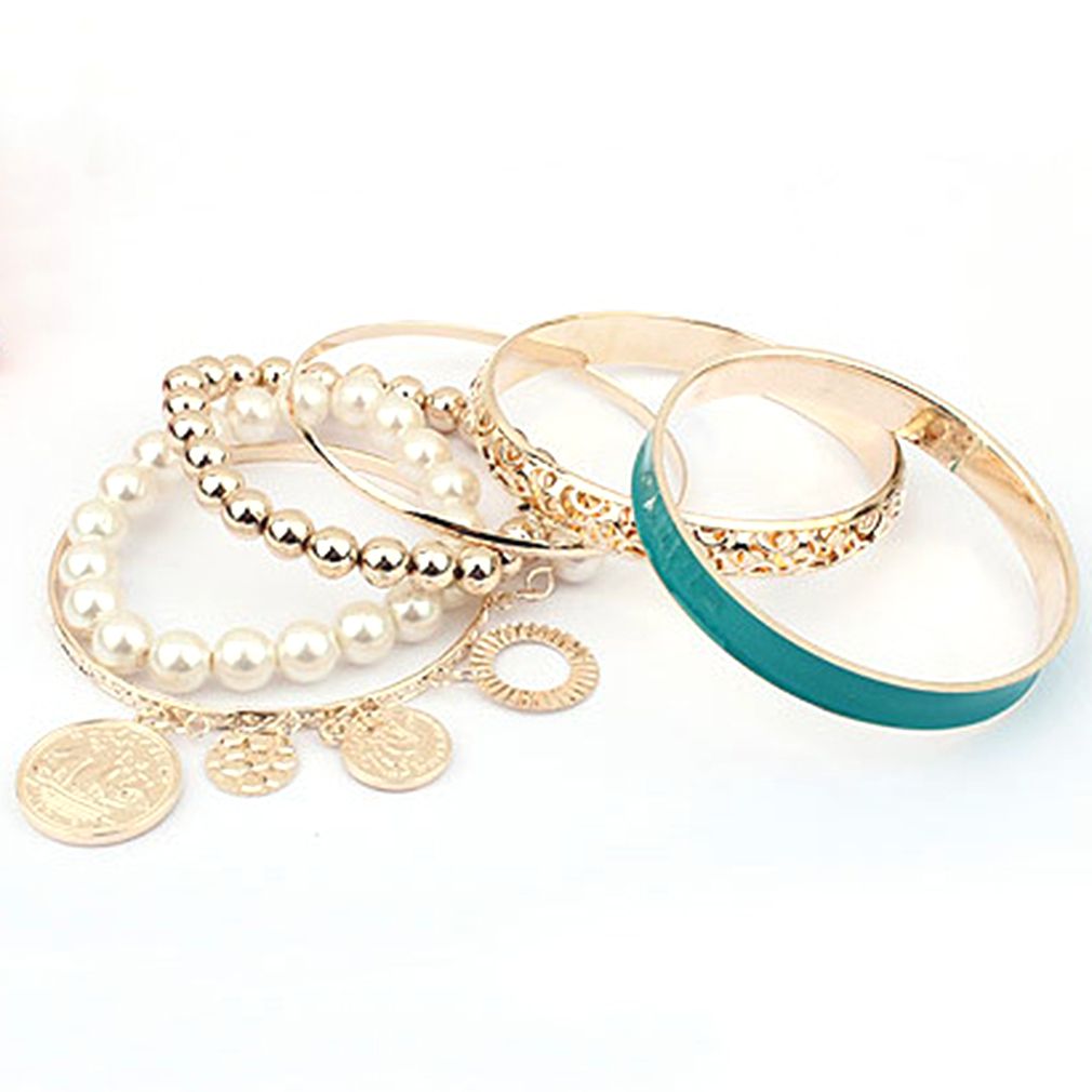 New Style Beautiful Popular Fashion Design Pea  Hollow Multilayer Bracelet-Blue