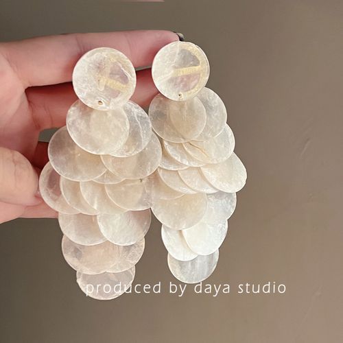 French Shell Tassel Earrings Luxury Holiday Earrings
