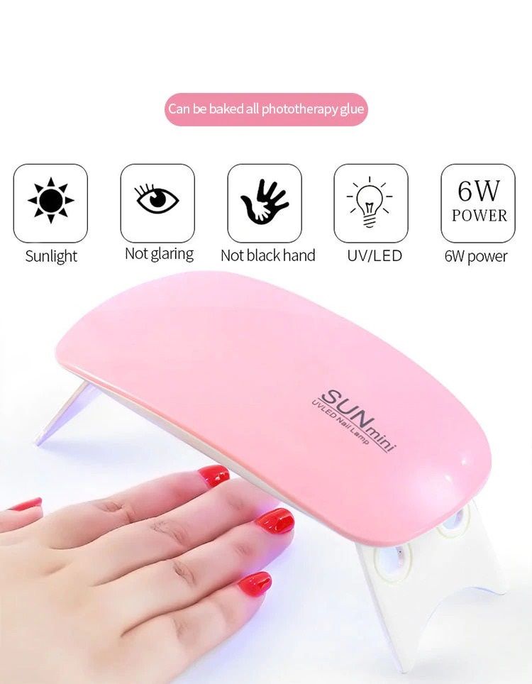 6w Mini Nail Gel Drier UV LED Lamp Fast Dry & Foldable