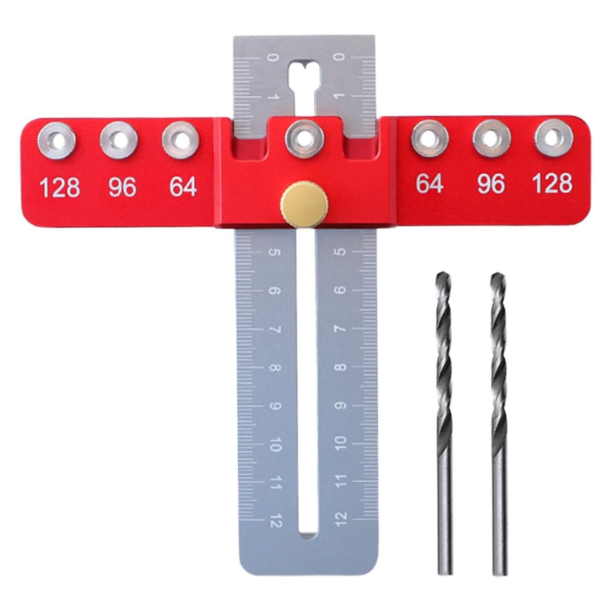 Compact Cabinet Hardware Jig Drill Template Tool Red
