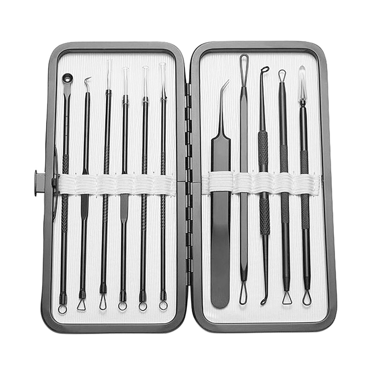 11Pcs Stainless Steel Acne Needle Pimple Tweezers Extractor