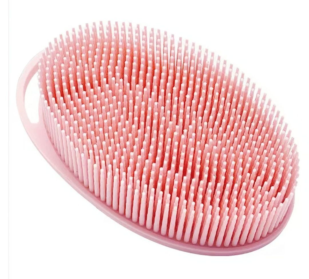 Silicone Body Exfoliating Bath  Brush/ Scrubber Pink