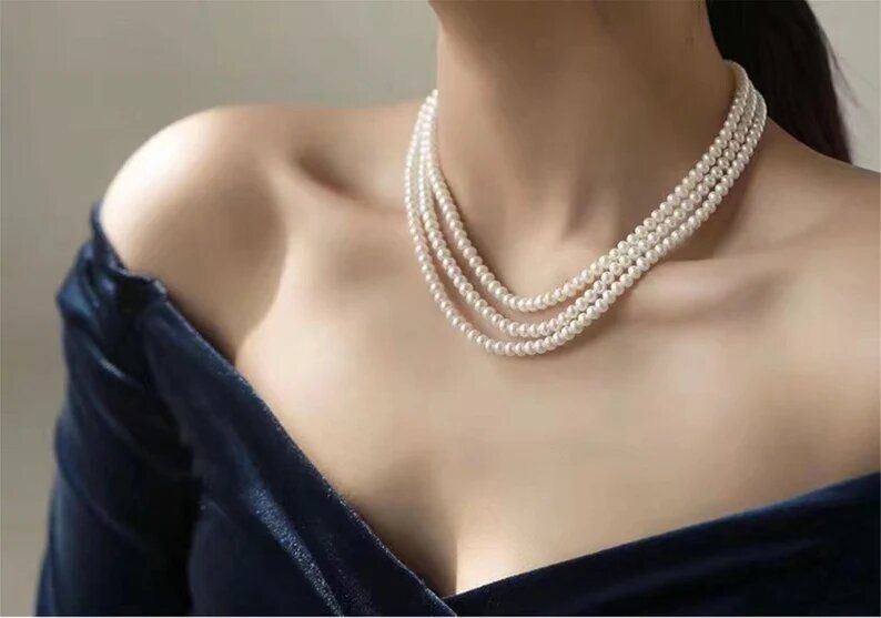 Three-strand Pearl Necklace