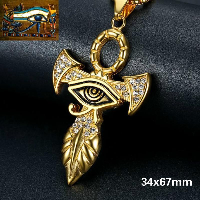 Egypt Wedjat Titanium Horus Luck Charms Necklace Pendant