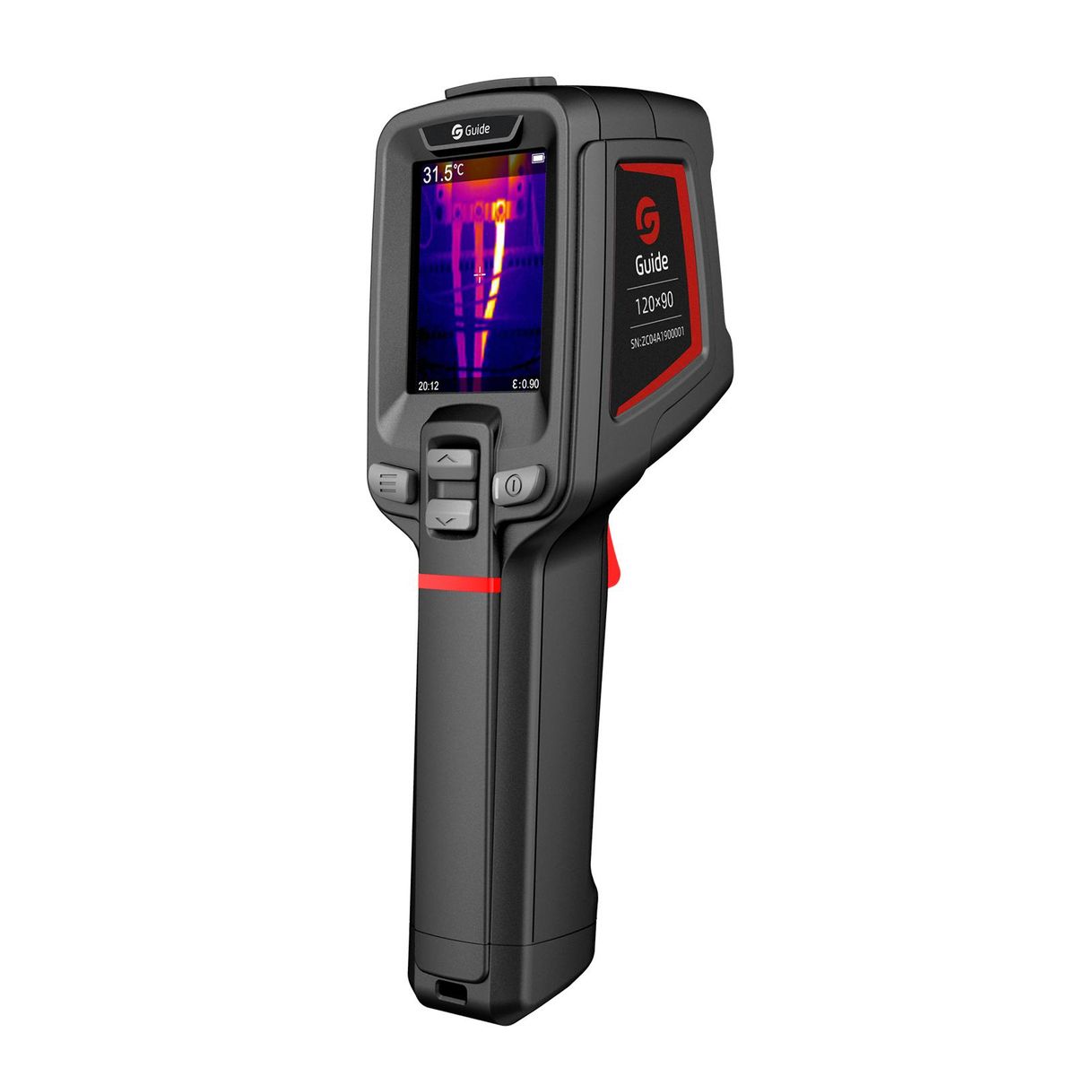 GUIDE T120 Entry-level Portable Thermal Camera 2000mAh Rechargeable Thermal Imager Non-contact Industrial Infrared Temperature Meter Thermographic Camera Handheld Thermal Imaging Tool 2.4-inch Large LCD 120×90 IR Resolution 