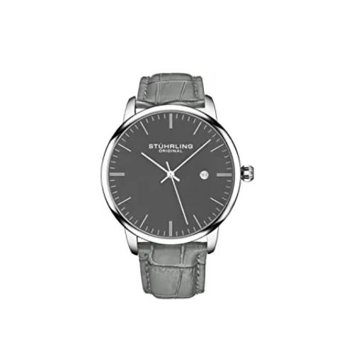 Men's Leather Luxury Watch - Grey