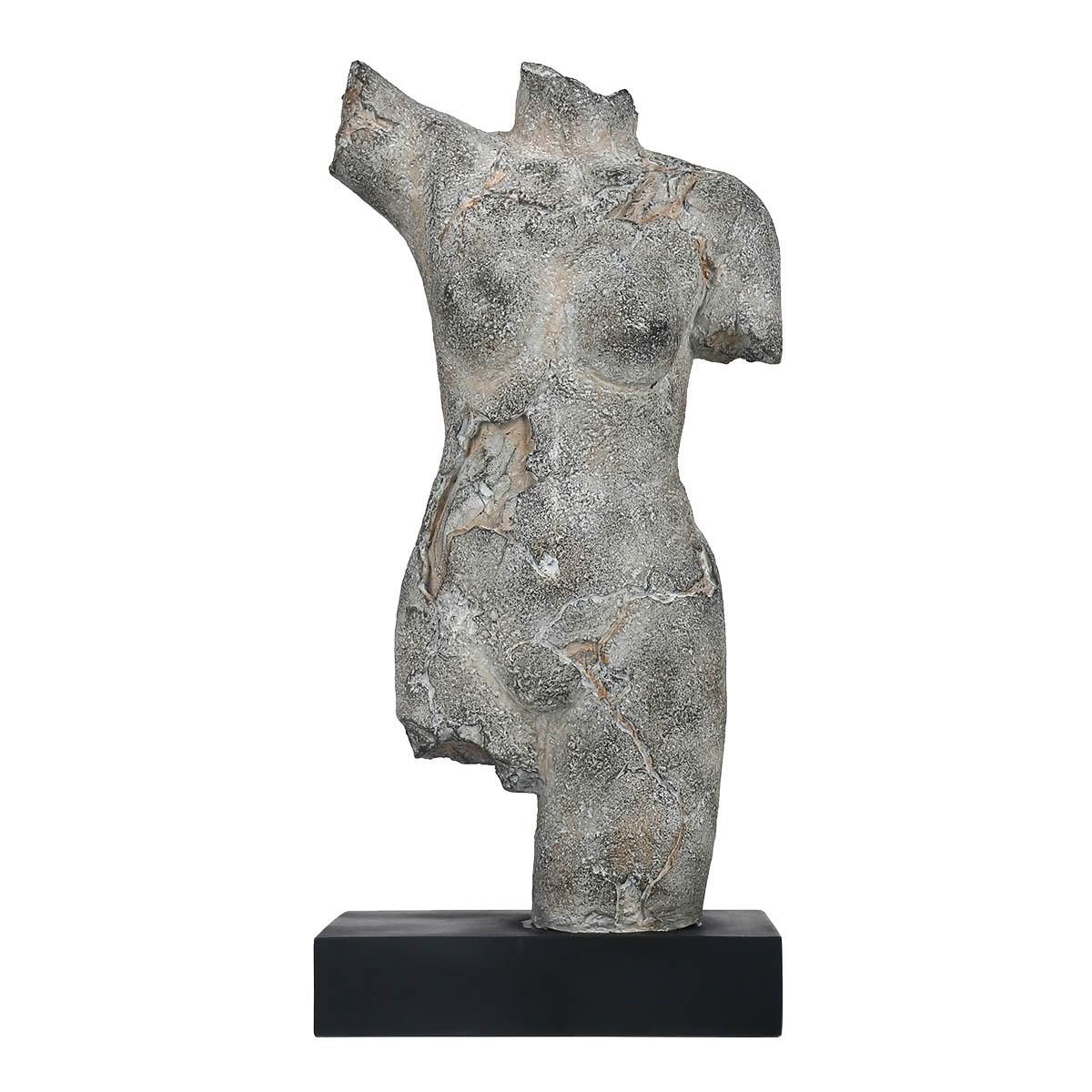 Tooarts Female Body Sculpture Imitate Stone Carving Resin Sculpture Vintage Crafts Light Luxury Art Decoration TV Cabinet, Study Room, Porch Decoration