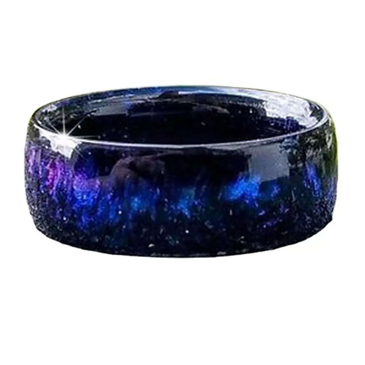 Women Ring Colorful Acrylic Resin Eye-catching-Dark Blue