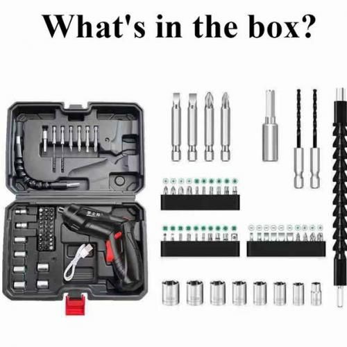 Screw Driver Nail Set Tools Box Drilling  - Drill - Black