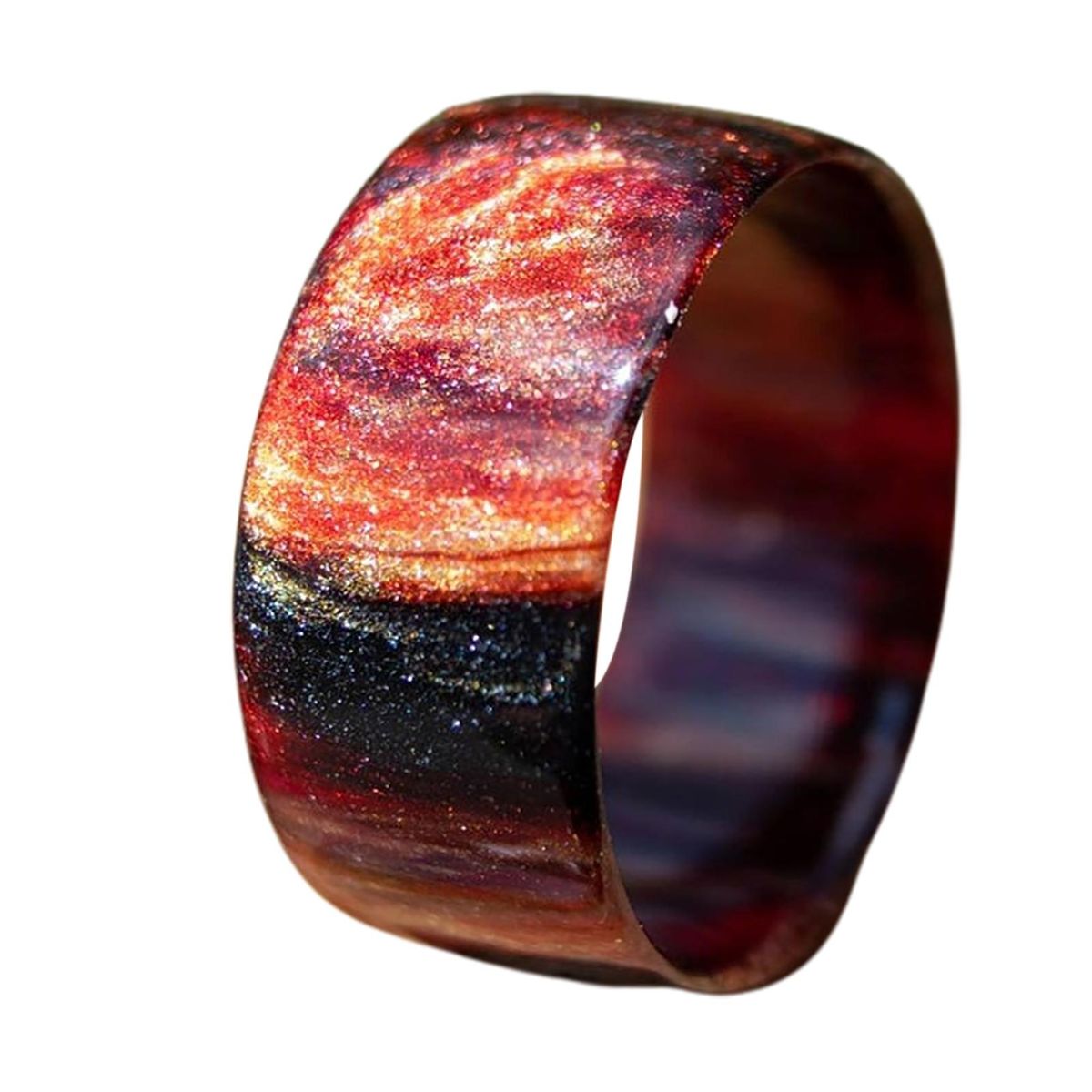 Women Ring Colorful Acrylic Resin Eye-catching Romantic-Red