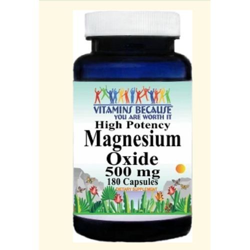 Magnesium Oxide High Potency 500 Mg 180 Capsules