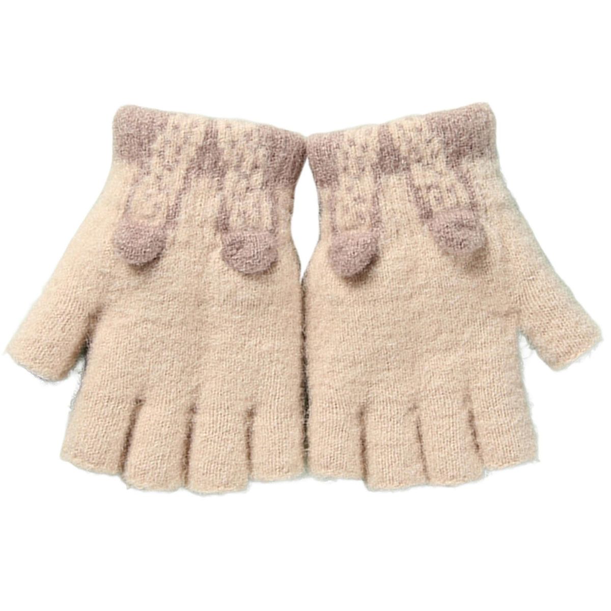 1 Pair Toddlers Winter Thermal Unisex Kids Writing Skin Color