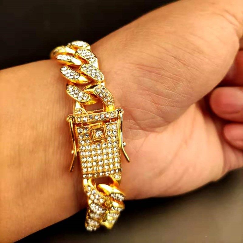 Men Hip Hop Iced Out Bling Chain Let Pave Setting CZ Stone 13mm Miami