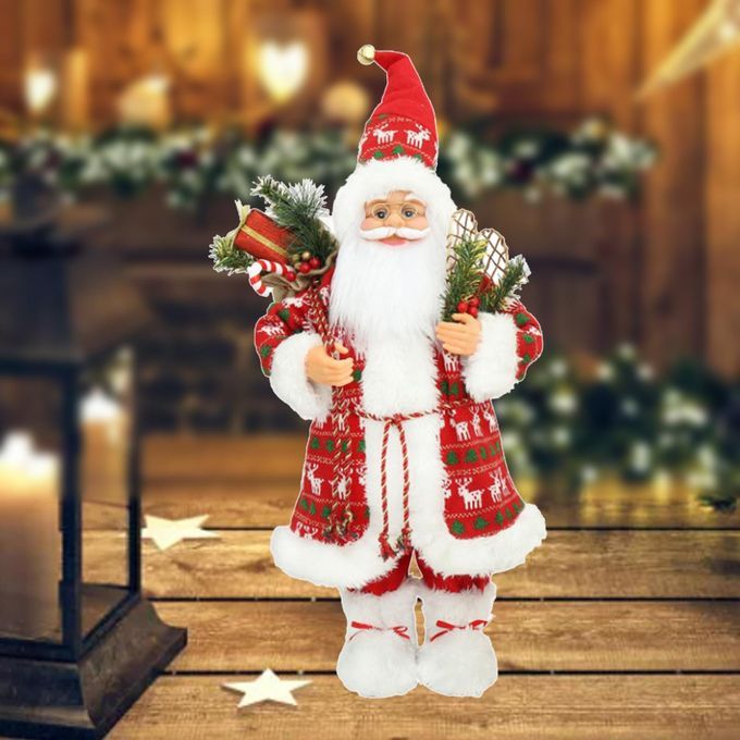 Santa Claus Figures Plush Doll Santa Statues And Figurines For Style 3