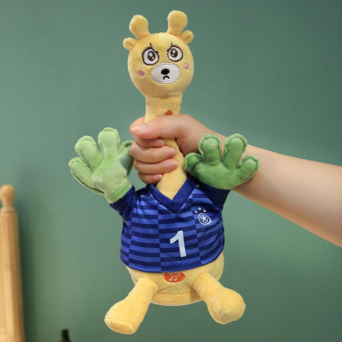 30cm Plush Duck Doll Electric Chick Giraffe Duck Plush Toy Mascot Doll Dark Blue