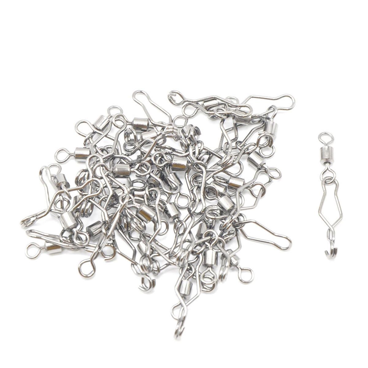 30Pcs Fishhook Connector 8-ring Fishhook Snap Swivel