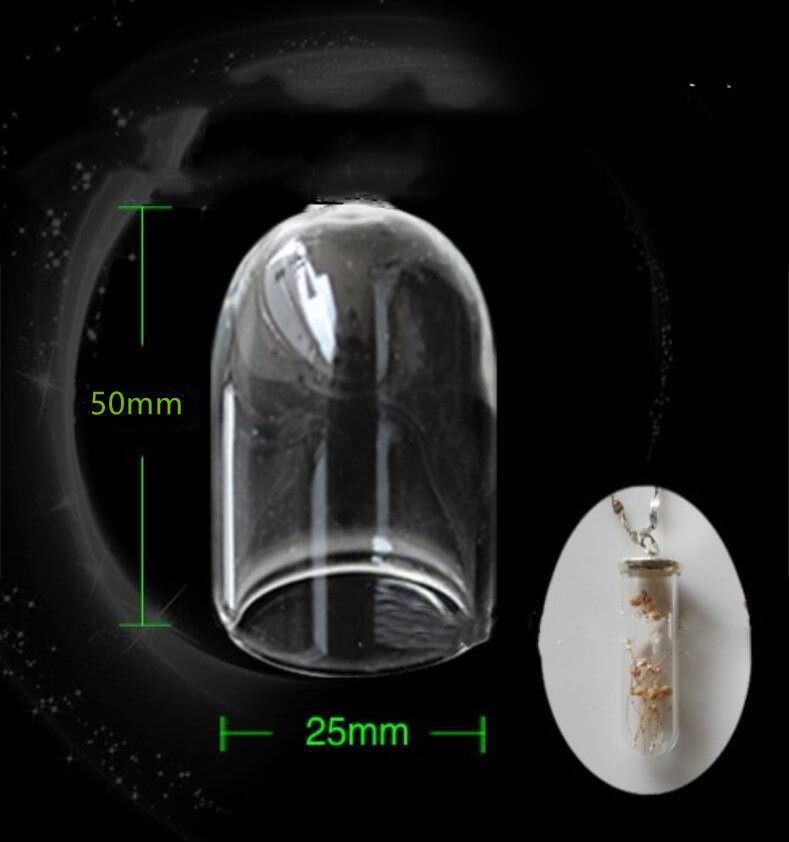 5X Mini Hollow Tube Bell Jars Glglobe Bubble Cover Dome-5pcs