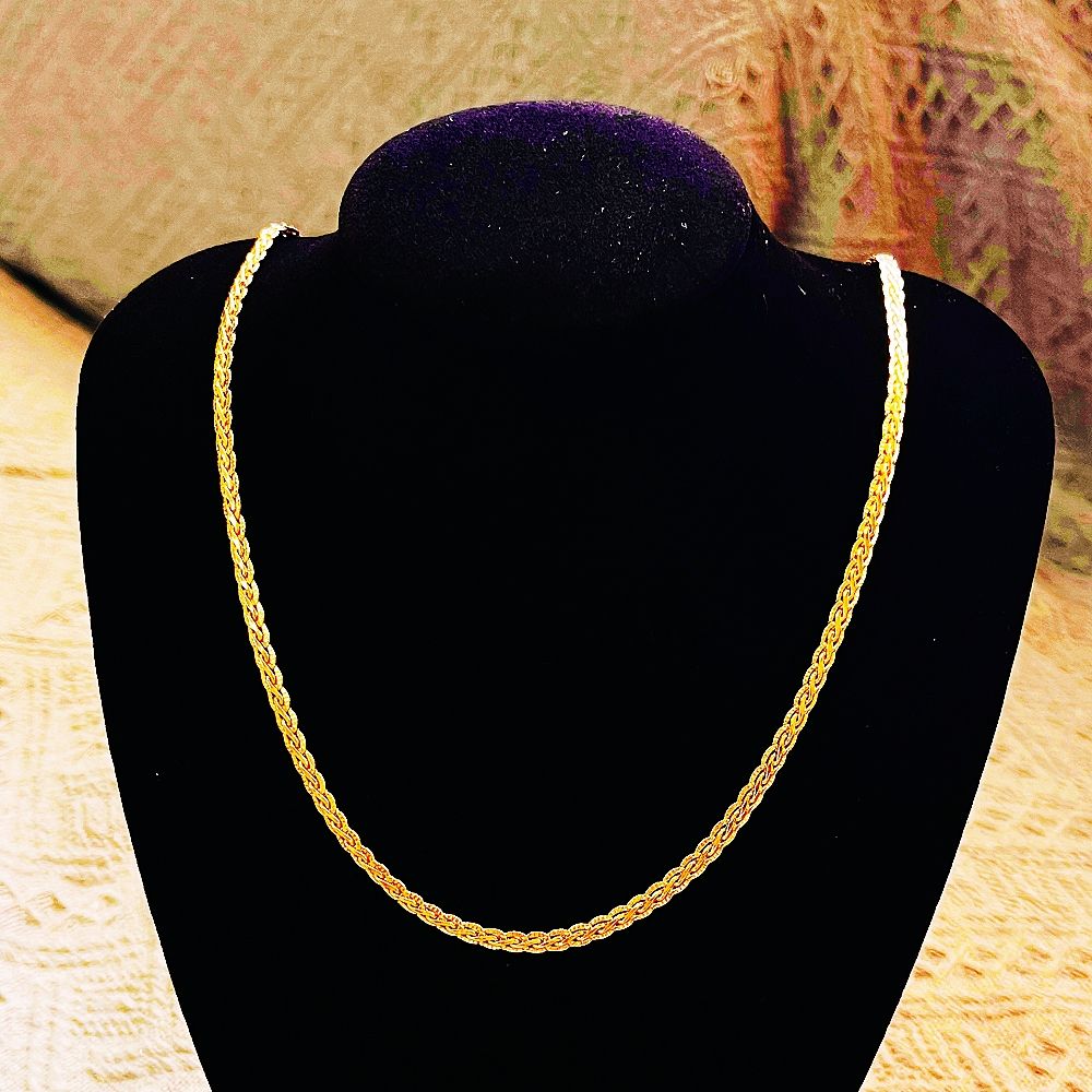 18K Real Gold Plated Solid Copper Necklace For Lady Chain Women's Necklace
