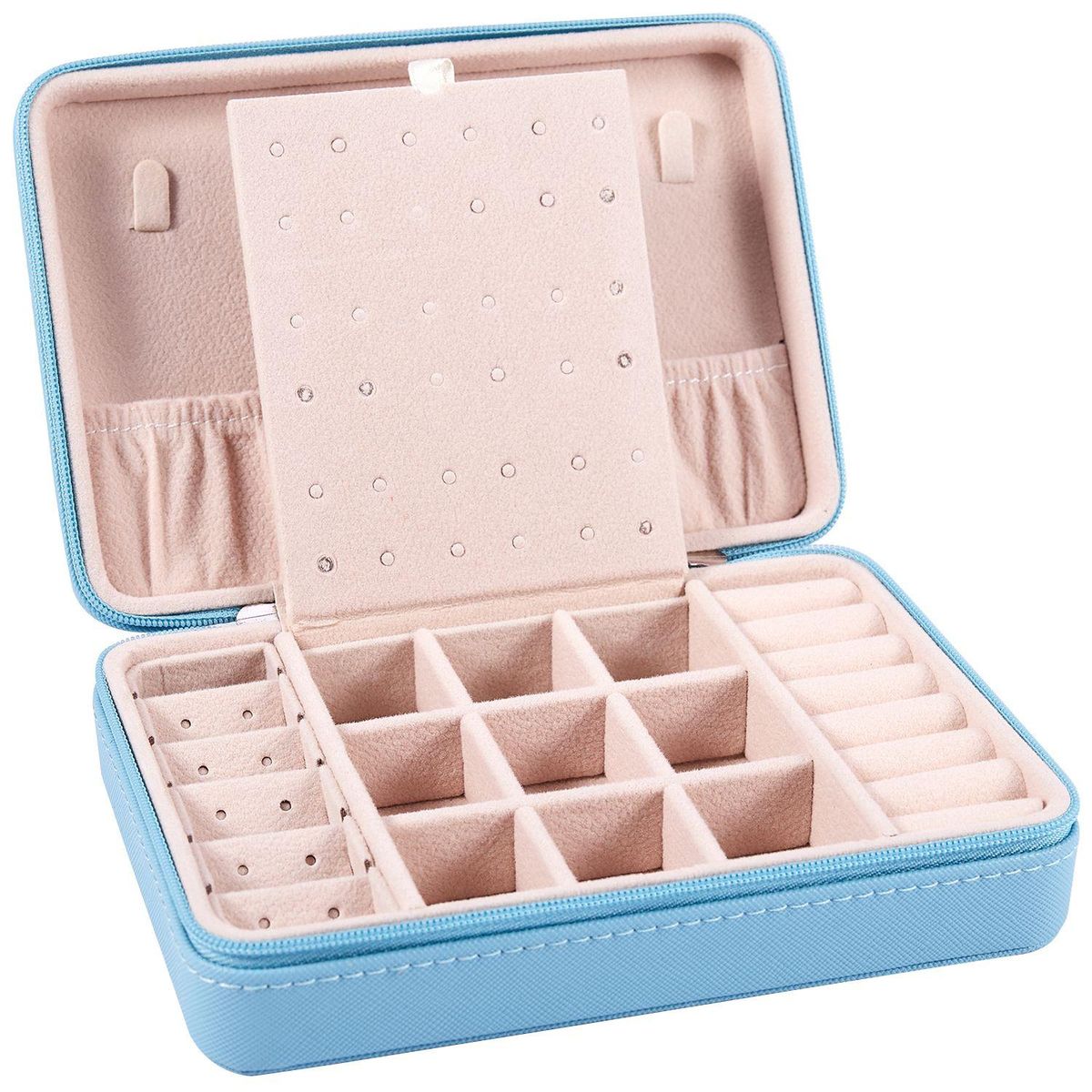 Zipper Earring Ring Storage Box Portable Simple Jewelry Disp