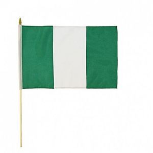 Nigeria Hand Flag With Pole 20 Pieces