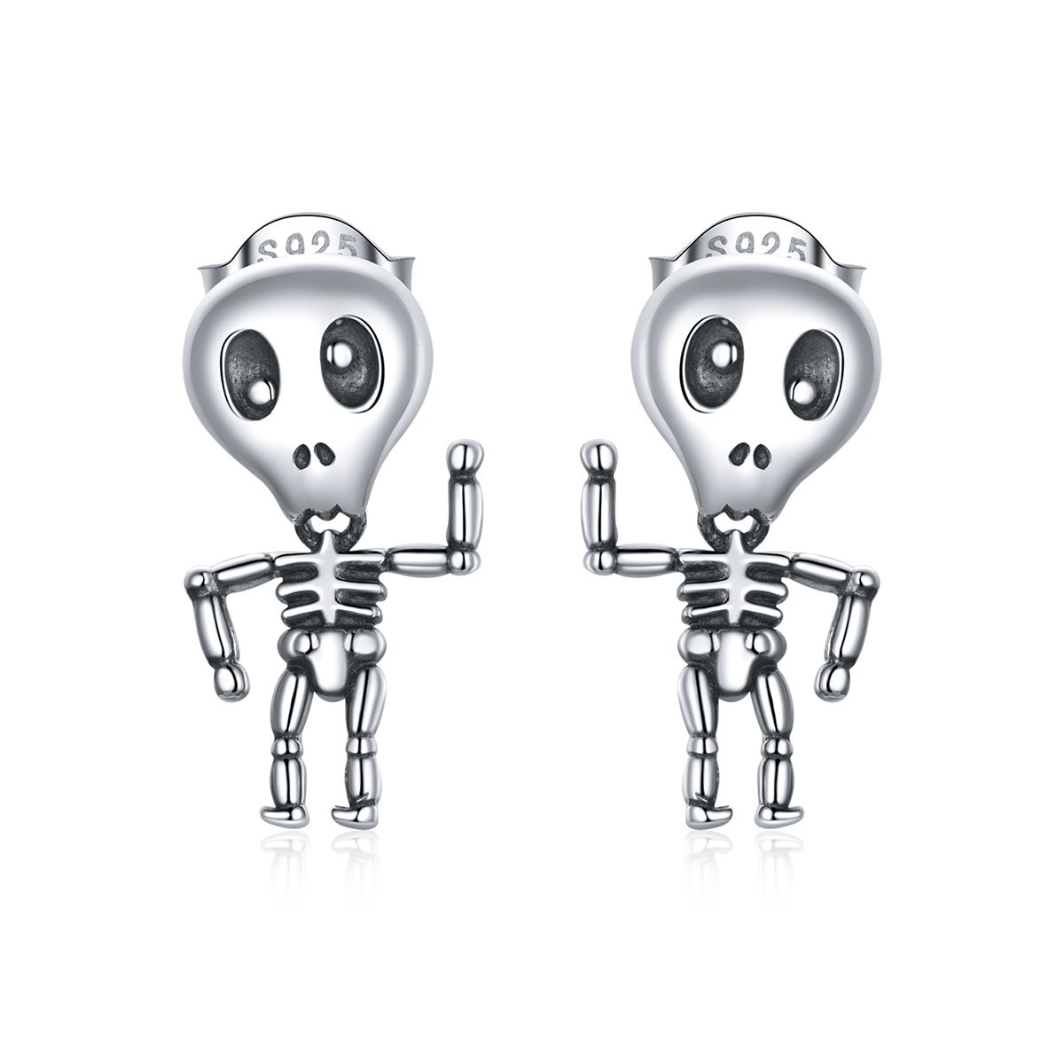 Cool Skeleton Man Ear Studs Women Earrings