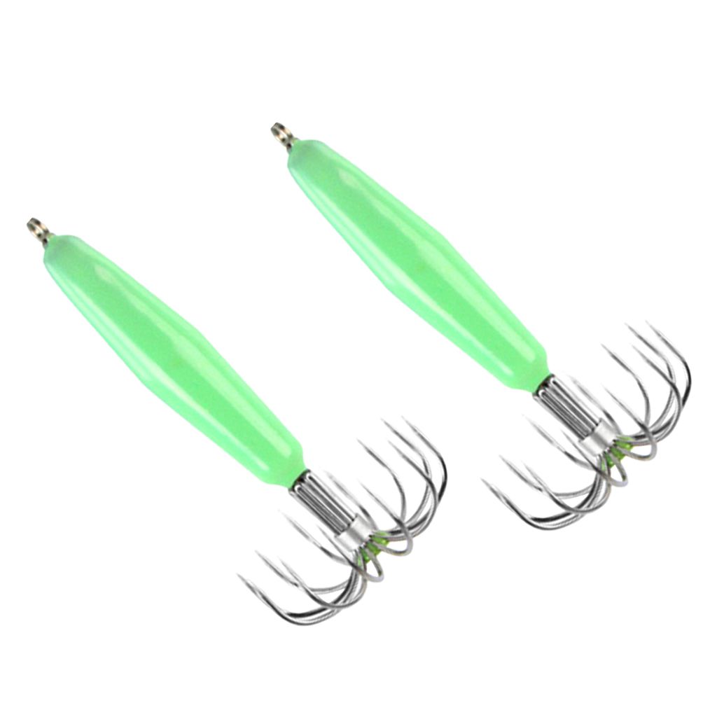 2pcs Shrimp Prawn   Squid Jigs Hooks Freshwater Saltwater