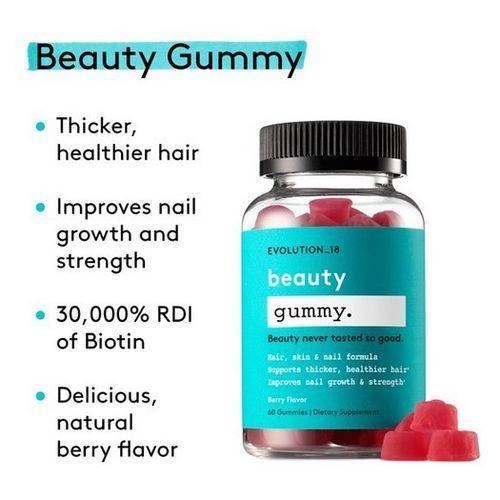 Beauty Gummy  W Biotin 10,000Mcg, 30 Servings